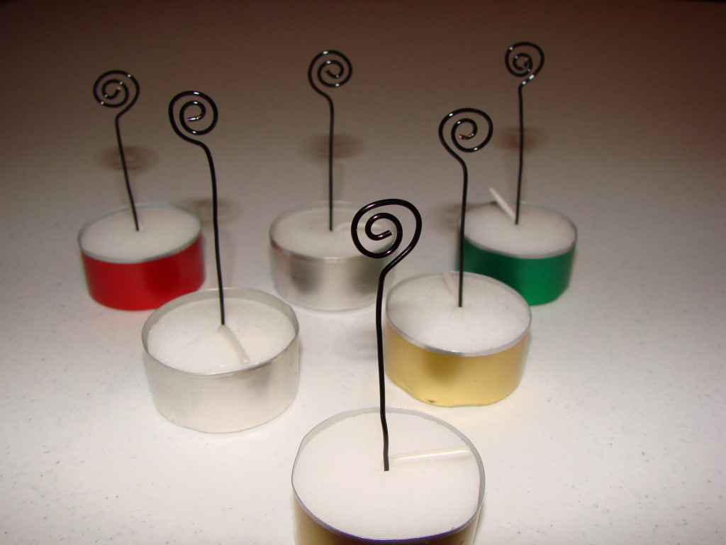 candle place card holder